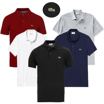 

Мужская рубашка-поло Lacoste, хлопковая, с коротким рукавом, повседневная, с воротником, с логотипом, футболка