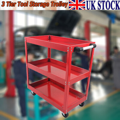 3 Tier Heavy Duty Workshop Garage Mechanic Trolley Service Tool Cart 200kg UK