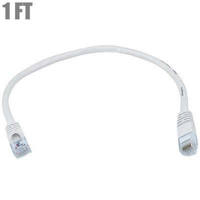 1FT Cat5E RJ45 Ethernet LAN Network UTP Patch Cable Copper Wire Gold 24AWG White