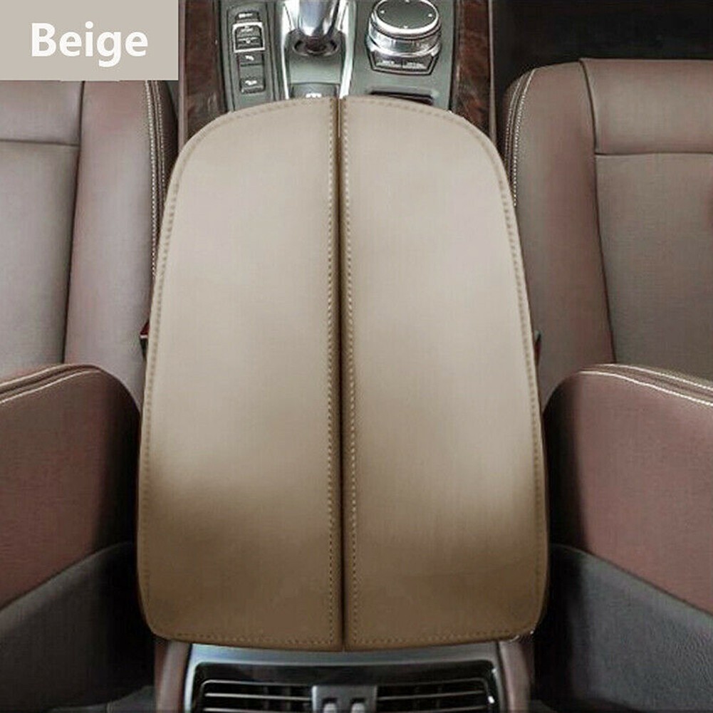 Fwefg Copri Bracciolo In Pelle PU Per BMW X5 E70 E X6 E71 | 2 Pezzi Beige | Console Centrale 2008-2013 | Protezione Interni Auto