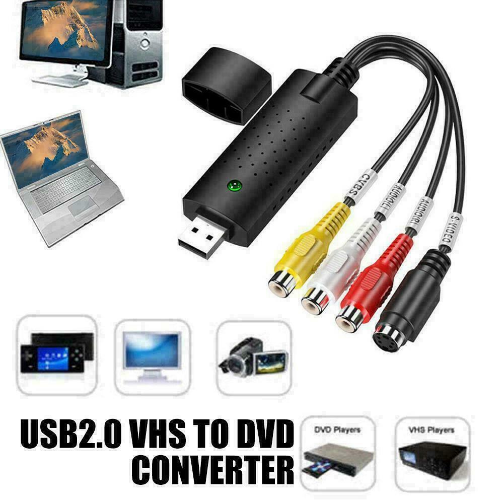 USB 2.0 VHS Tapes Tape to DVD VCR Audio Video Converter PC Cards Capture C5A4