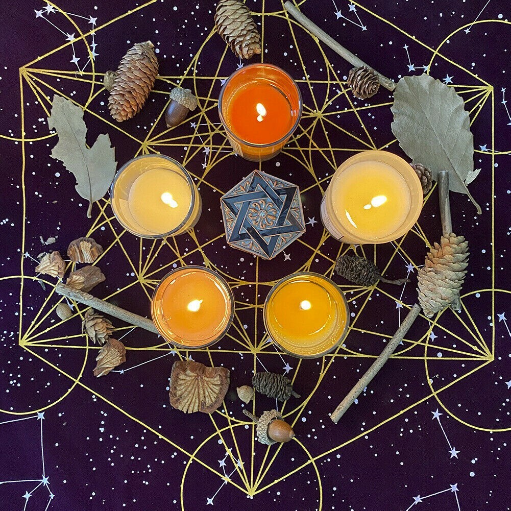 Altar Tarot Table Cloth Divination Wicca Velvet Tapestry Metatron's Cube