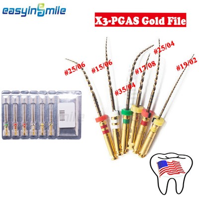 Dental Endo Niti Rotary Files X3-Pro Glod Taper Endo Root Canal Treatment Files