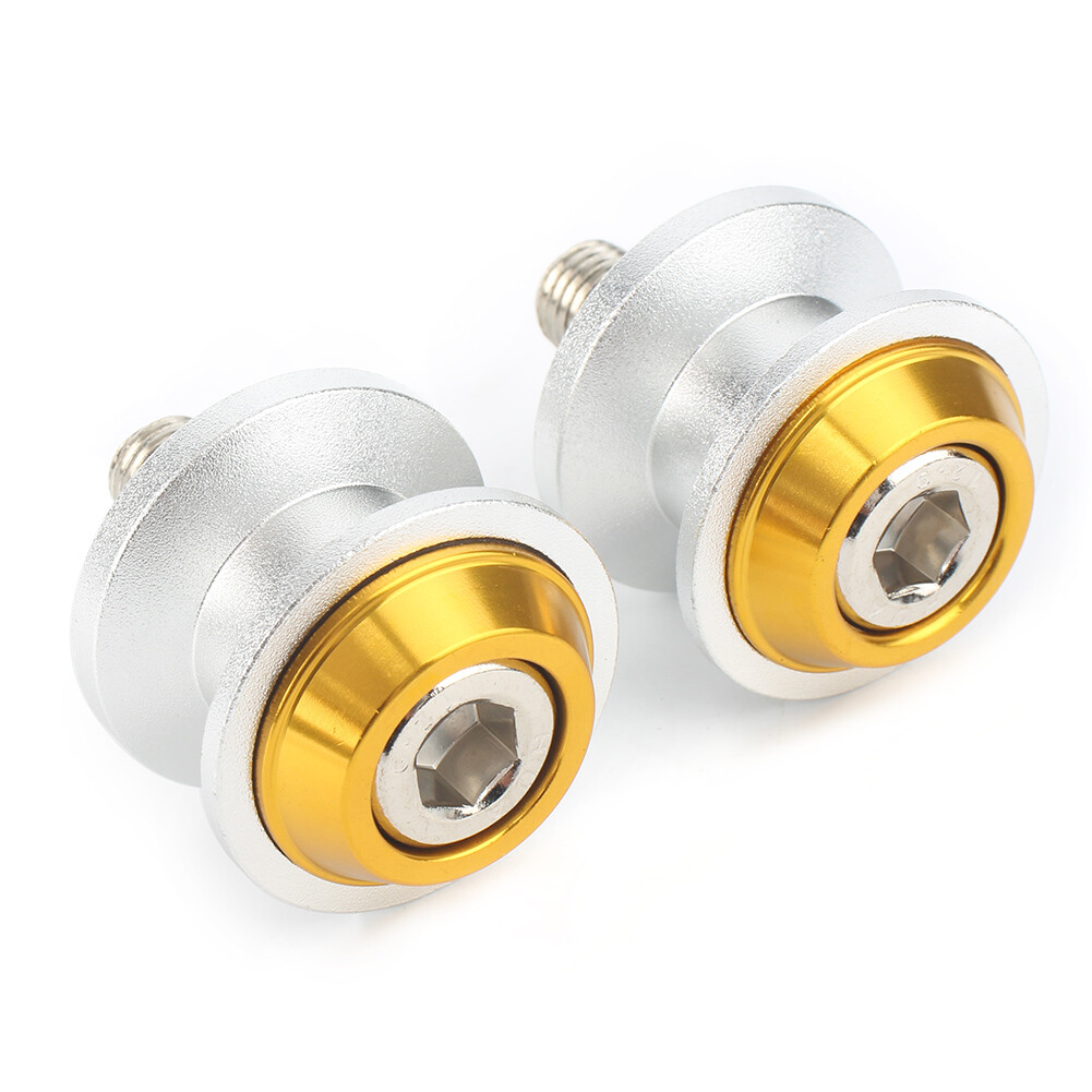 For Yamaha Honda Suzuki Kawasaki Gold Stand Screw M10 Swingarm Spools Slider