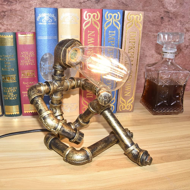 Water Pipe Table Lamp Robot Style Vintage Industrial Water P
