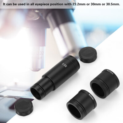 0.5X C-Mount 30/30.5mm Microscope Adapter for CCD Camera Eyepiece Lens Black