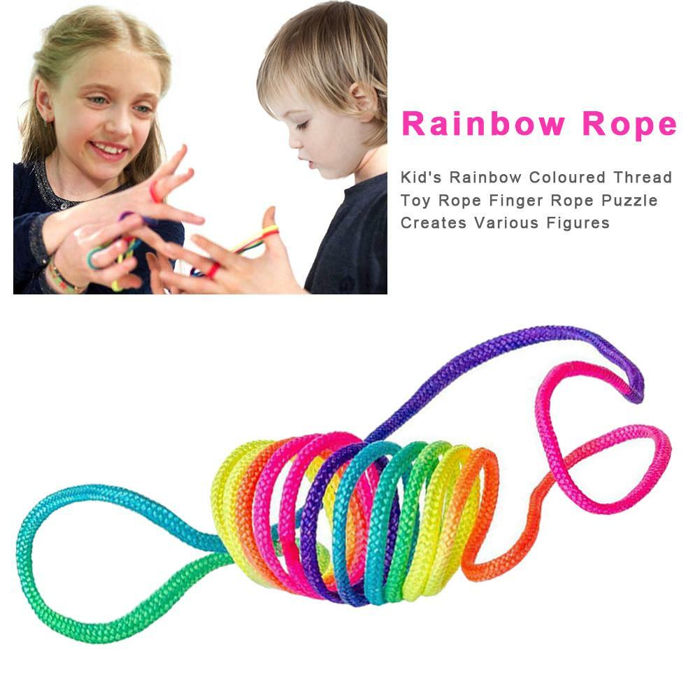 Kid S Fine Rainbow Rope Finger Twist Children Gift String Puzzle