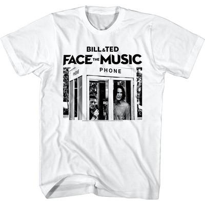 Bill & Ted 3 Face The Music Phone Booth Men's T Shirt BW Dude Keanu Movie Tee