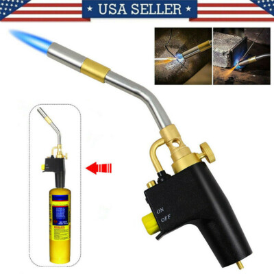 High Intensity Mapp Propane Gas Torch Brass Head Trigger Start Welding Torch Kit