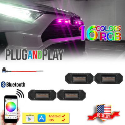 APP Remote 16-Colors RGB LED Front Grille Lights Kit For 2019-2022 Toyota RAV4