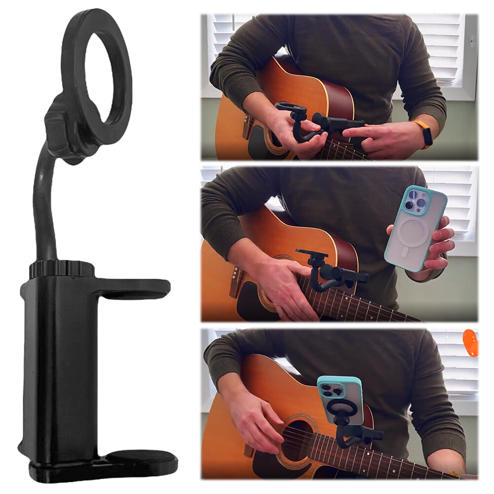 Guitar Mount Magnetic Guitar Phone Holder - Adjustable Mount For Sheet ...