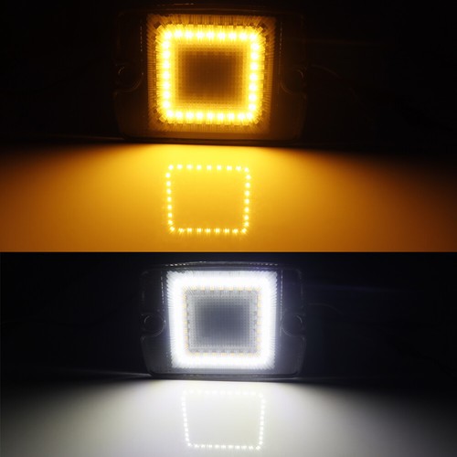 Fits Jeep 1987-1995 Wrangler YJ Smoked Switchback LED DRL Turn Signal Lights 2PC