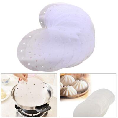 100 Pcs 10 Inch Bamboo Steamer Liner Round Air Fryer Parchment Paper with Holes