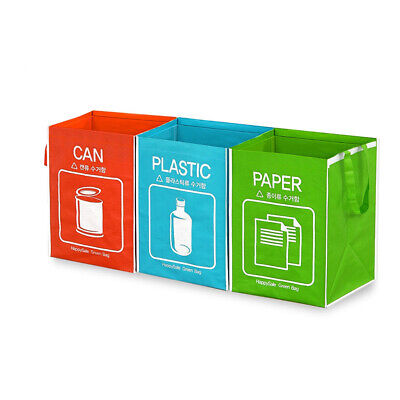 Separate Recycling Waste Waterproof Bin Bags for Kitchen Compartment 3 Pieces