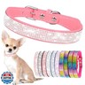 Pink XS Dog Collars for Small Dogs, Rhinestones Extra Small Dog Collar Girls Sparkly Glitter Crystal Diamond Bling Puppy Collar for Kitten Cats XXS Small Medium Breed Female Pets, XSmall