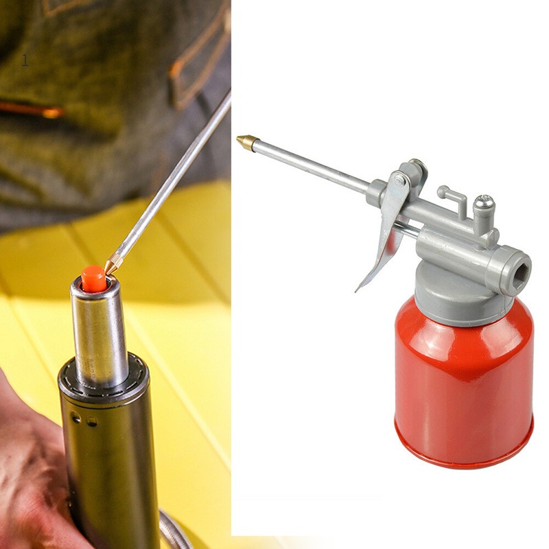 Can High Pressure Hand Pump Oiler Lubrication Metal Gun For 