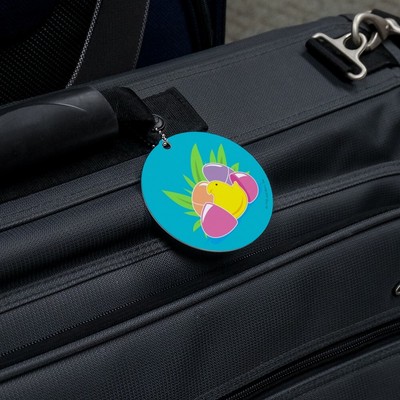 Peeps Hatching Out Of Plastic Easter Egg Round Luggage Card Carry-On ID Tag