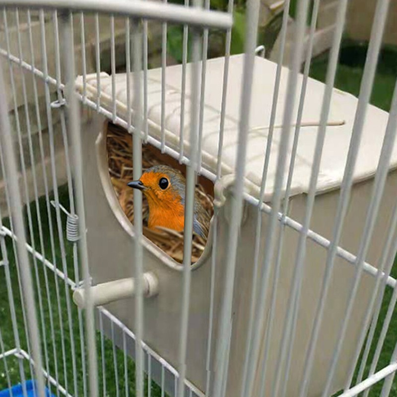 1PCS White Parakeet Nesting Box Parrot Breeding Box Bird Nest House Cage Mounted