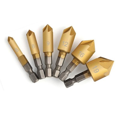 Efficient Wood Drilling with Hex Handle Chamfering Tool Set 6mm 19mm Sizes