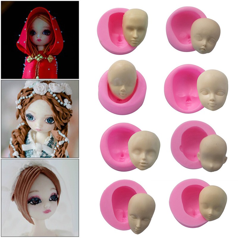 Face Mold Cute Baby Face Silicone Molds Doll Faces for Crafts Handmade Clay Mold