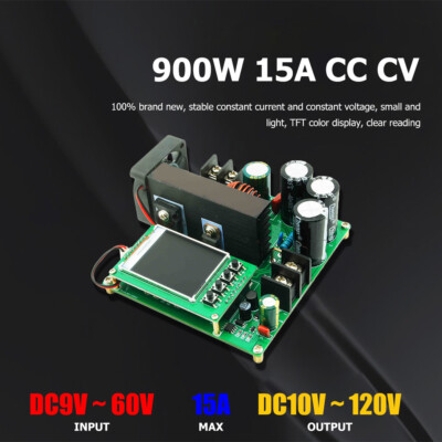 900W 15A Step Up Converter Booster 8-60V To 10-120V DC-DC Boost Converter CC CV