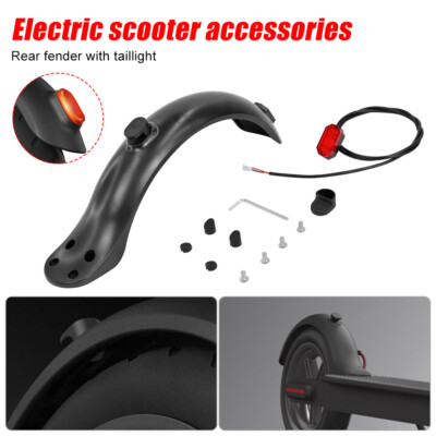 Electric Scooter Rear Fender Mudguard with Taillight 4 Hole Replacement Light