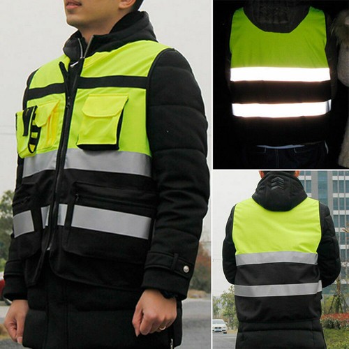 Sicherheitsweste Reflektierende Jacke Arbeitskleidung Weste Reißverschlusstasche