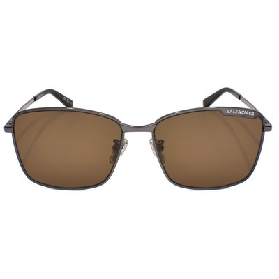 BALENCIAGA BALENCIAGA BB0280SA-002 RUTHENIUM RUTHENIUM BROWN SUNGLASSES