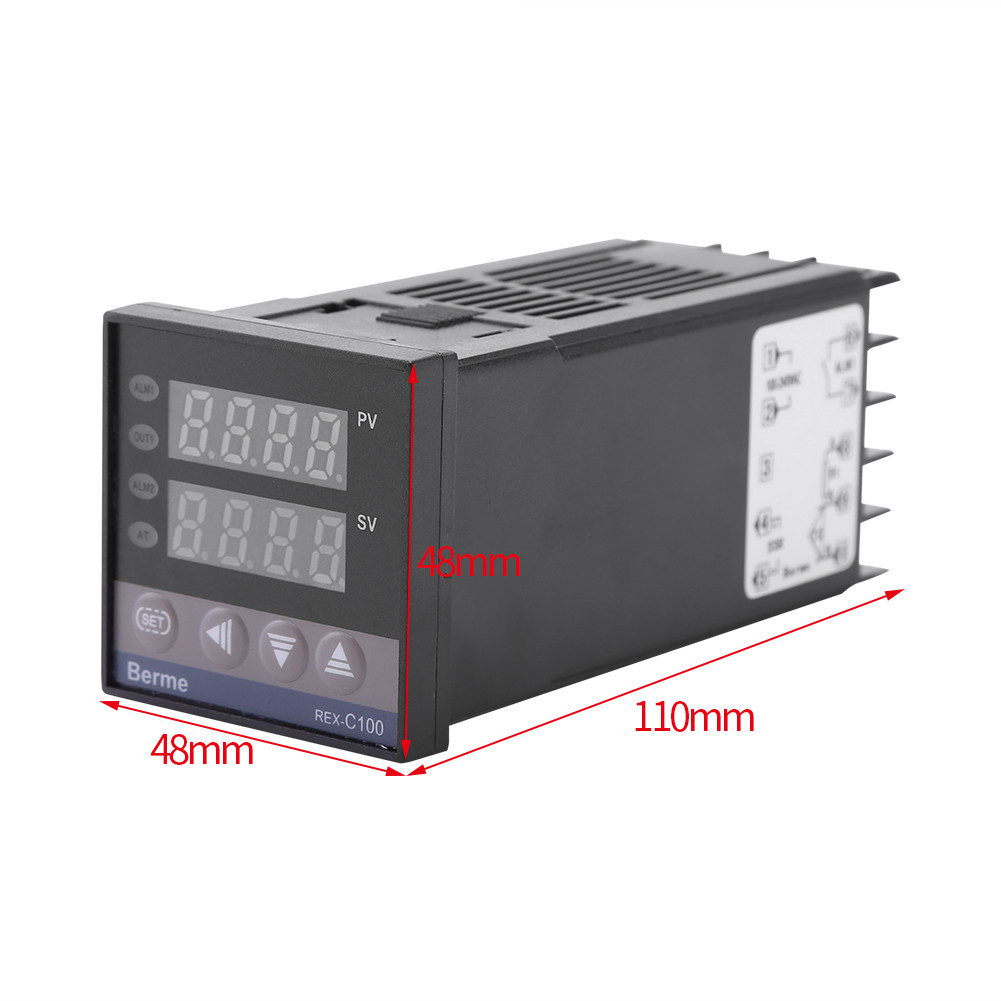 Thermocouple K//Temperature Sensor 0-1300 ℃ Temperature Controller Kits Max 25A SSR 110V-240V Digital Alarm Led Pid Temperature Controller