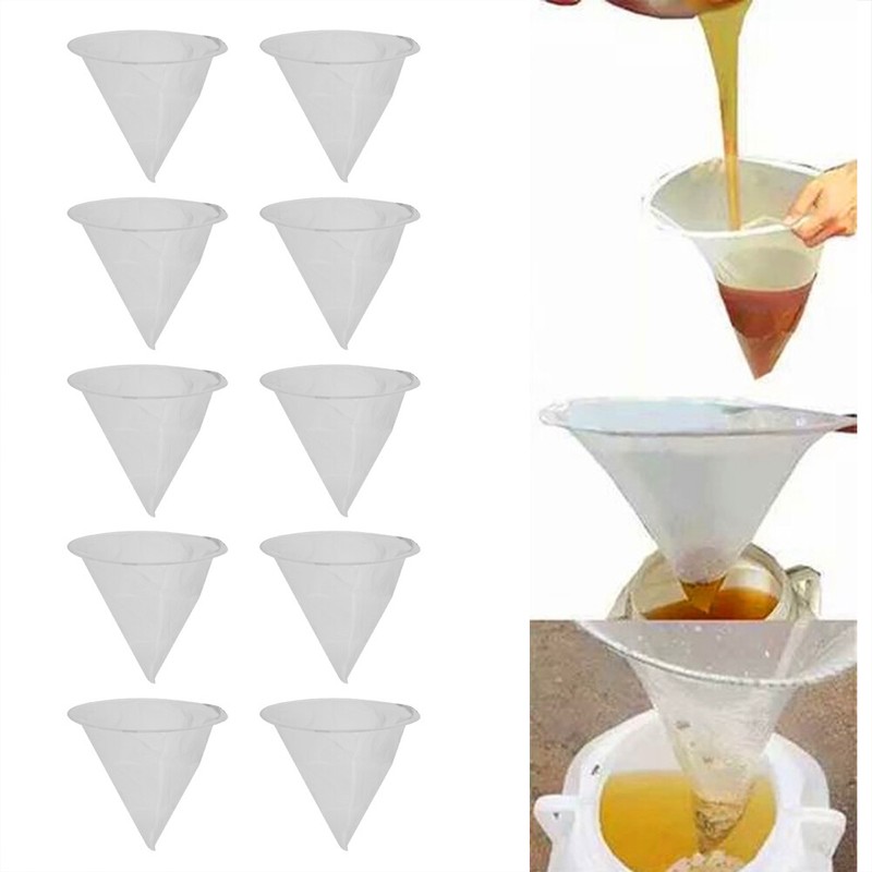 10pcs Honey Strainers Beekeeping Honey Bee Filter Mesh Bag Filters Extract T Hb0
