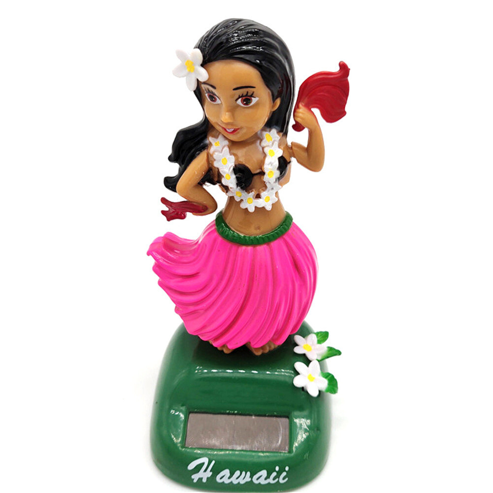 Solar Powered Hawaiian Dancing Hulas Girl Shaking Doll Car Dashboard Ornament