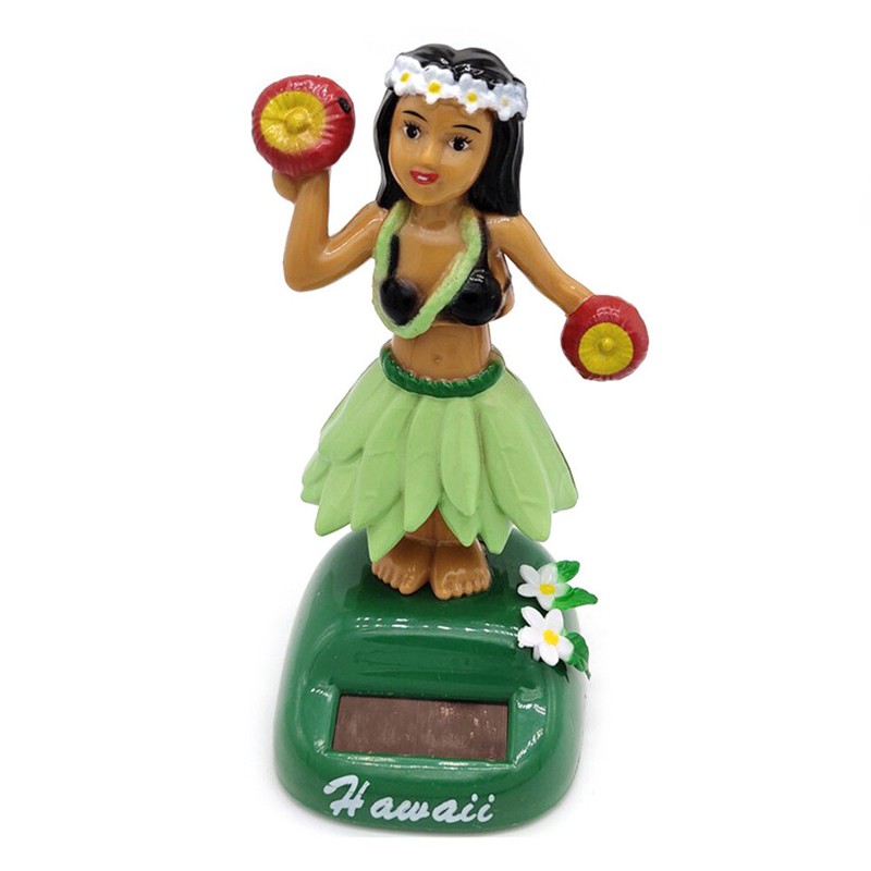 Solar Powered Hawaiian Dancing Hula Girl Shaking Doll Car Dashboard Ornament