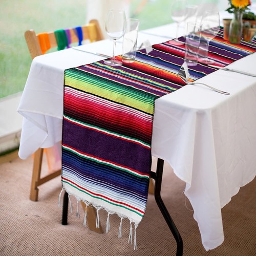 Table Runners Home Kitchen Trlyc Pack Of 6 14 By 84 Inches Mexican Table Runners Serape Colorful Striped Table Runners For Wedding Party 14x84 Inch