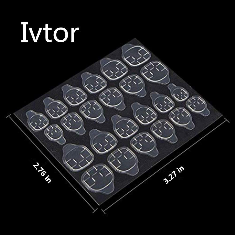 10 Sheets Waterproof Breathable Jelly Double Sided Adhesive Tabs Nail Glue Stick