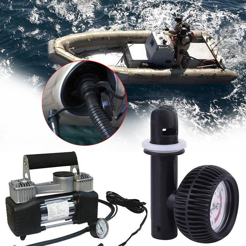 Inflatable Boat Air Pressure Gauge Thermometer Connector for Kayak Raft Surfing
