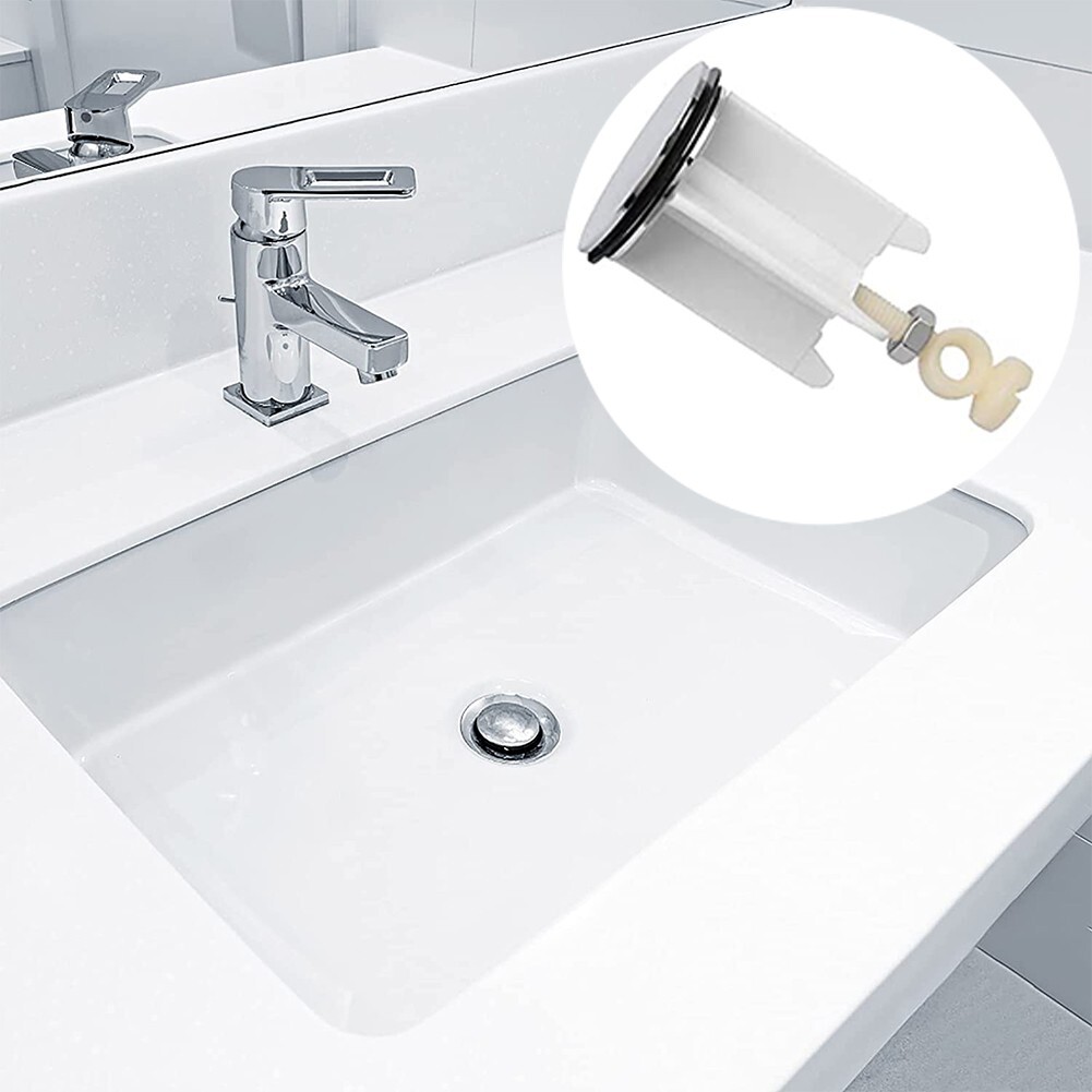 Universal Waschbeckenstopper – Gebürstetes Nickel, Für 2,8–3,8 Cm Abflusslöcher, Mit Sieb