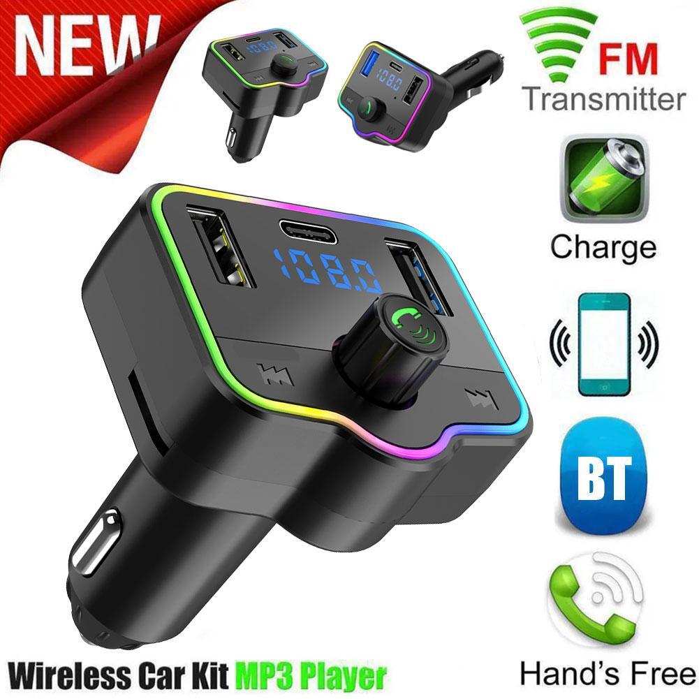 Bluetooth 5.0 Car Wireless FM Transmitter Adapter USB PD Cha