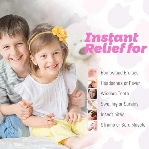 3 Pack Kids Ice Packs for Boo Boos Reusable Hot Cold Packs with Wrap Pain Relief