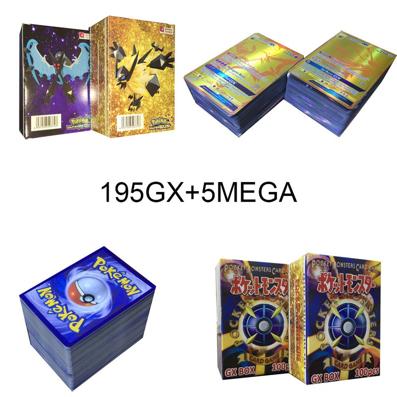 200pcs 195gx 5mega Pokemon Gx Cards English Flash Cards Charizard Kids Gift