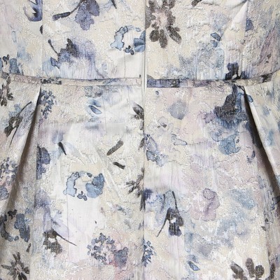 JS COLLECTIONS JS COLLECTIONS BLUE MULTI SLEEVELESS FLORAL-PRINT METALLIC BALL GOWN 14