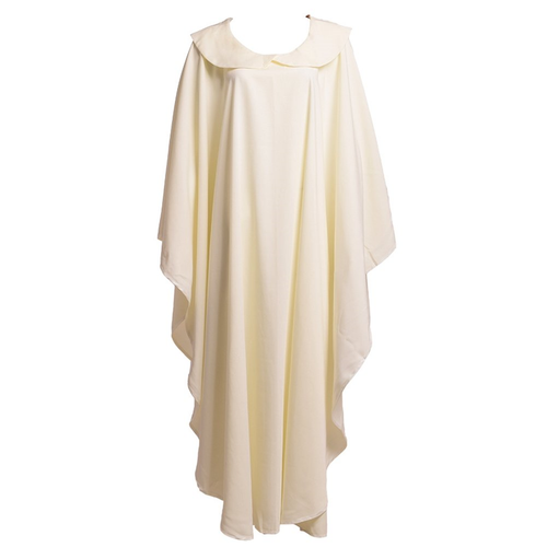 BLESSUME Church Priests Solid Chasuble Mass Vestments White-Flat Collar