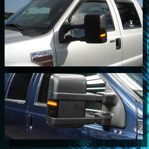 For Ford F250 F350 F450 F550 Smoked  Amber LED Side Mirror Marker Signal Lights