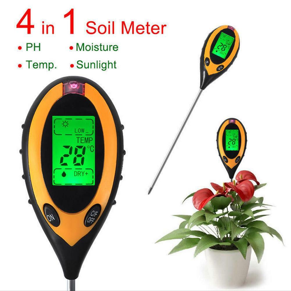 4 in 1 PH Meter Erde Sonnenlicht Feuchtigkeit Messgerät Boden Tester Bodent FG#1