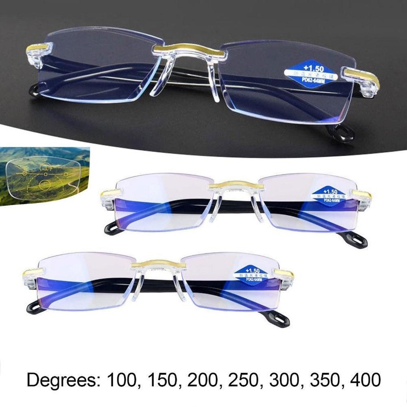 Intelligente Zoom-Lesebrille, Progressiver Multifokus,Anti-Blue-Ray, P7a5