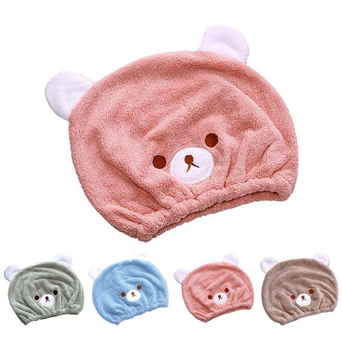 Coral Velvet Quick Dry Turban Cap Elastic Hat