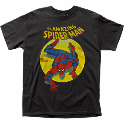 Spider-Man Spotlight T Shirt Mens Licensed Marvel Superhero Avengers Tee Black