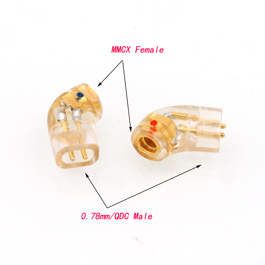 Gold Plated QDC Headphone Plug for QDC Male to MMCX 0.78mm