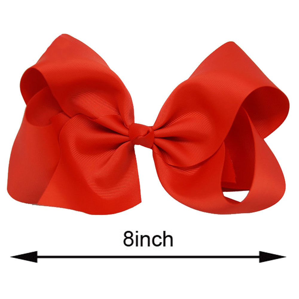 6/" 8/" Inch Cute Girls Hair Bows Grosgrain Ribbon Knot Large With Clip