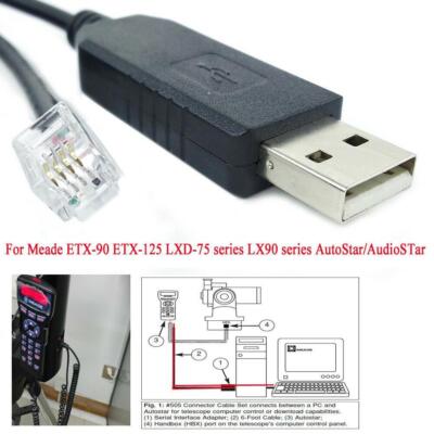 Meade 505 Telescope to PC Cable CP2102 USB RS232 to Adapter Z1-NEW 4P4C S4C8