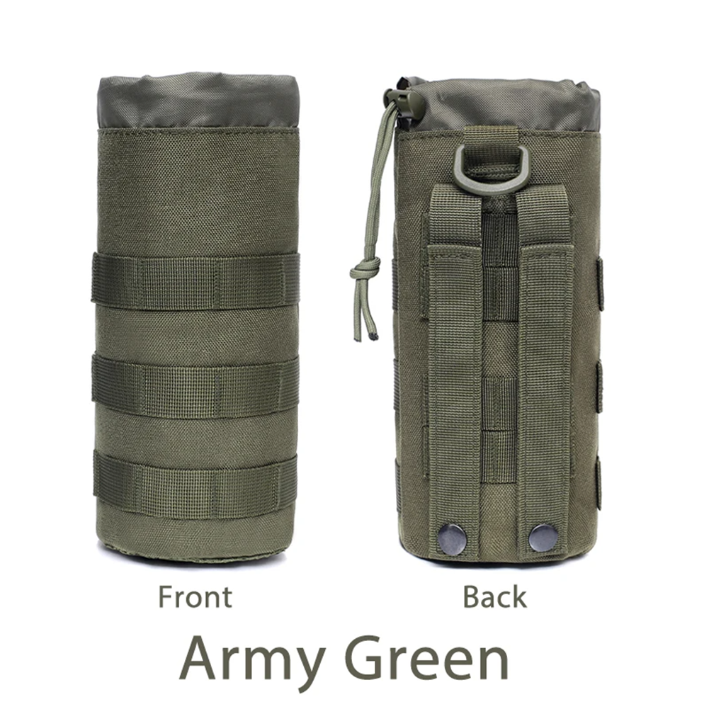 Outdoor Tactical Molle Water Bottle Bag Military Hiking Belt Holder Kettle Pouch